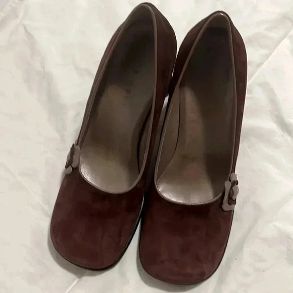 Vintage Nine West square toe plumb suede leather heels size 7 - Picture 10 of 10